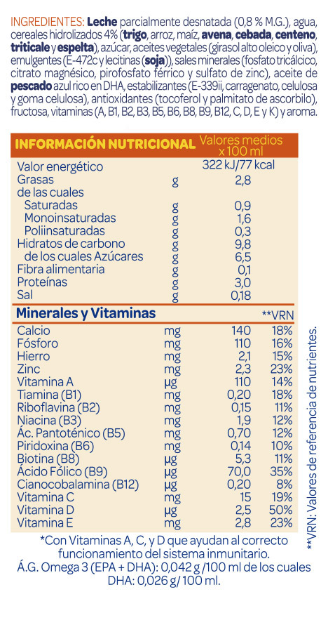 Puleva MAX Leche de Crecimiento y Desarrollo con Cereales, 6 x 1L