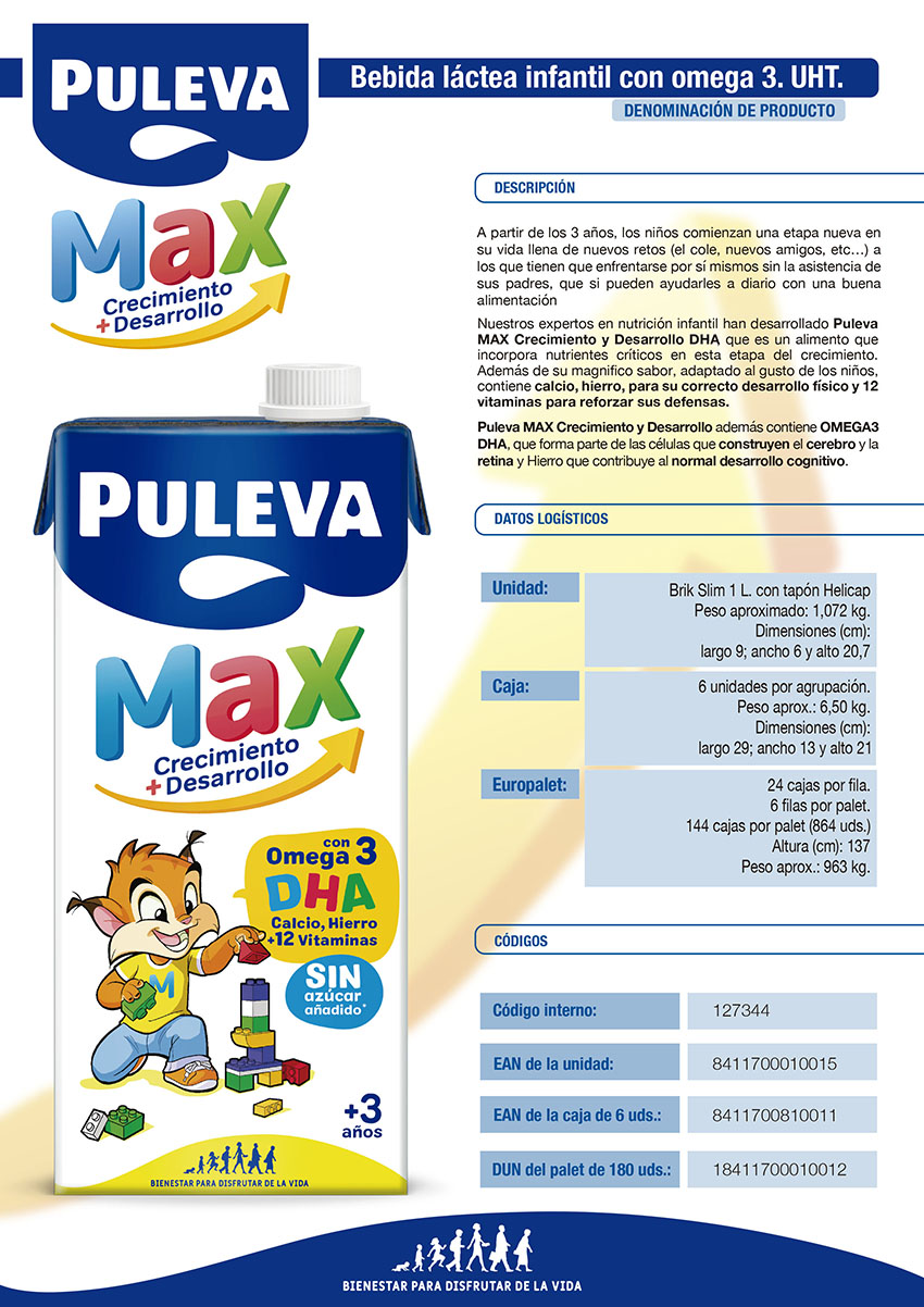 PULEVA MAX CRECIMIENTO + DESARROLLO BRIK 1 L (6 BRIKS)