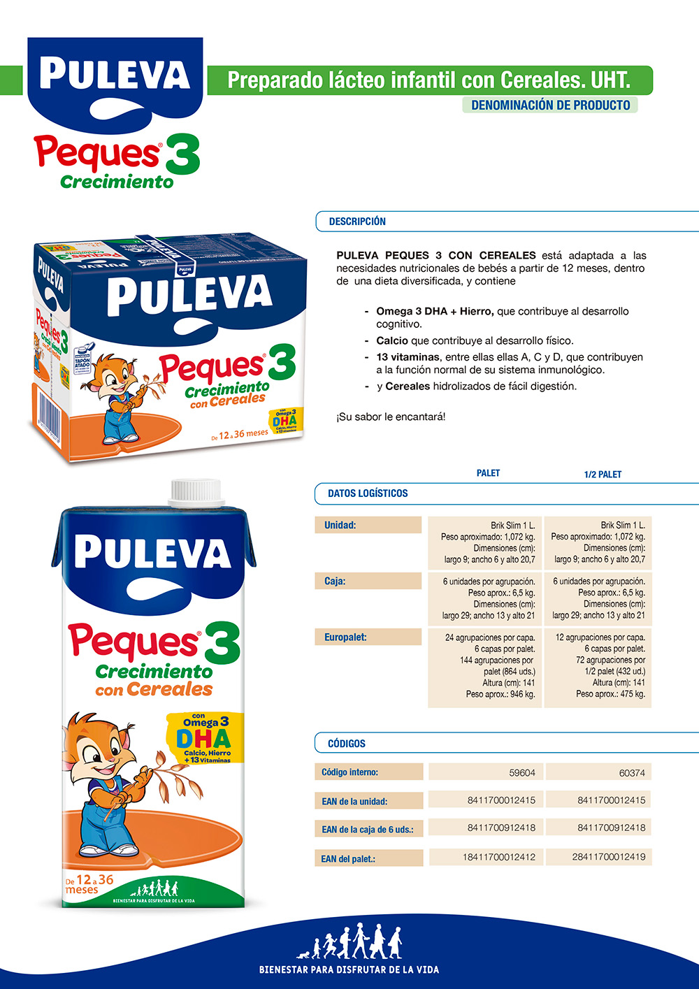 LECHE PULEVA PEQUES-3 CEREALES 1L