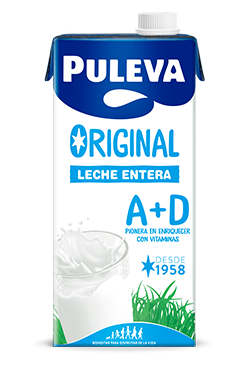 La leche Puleva Original A+D ayuda a la formacion de tus huesos.