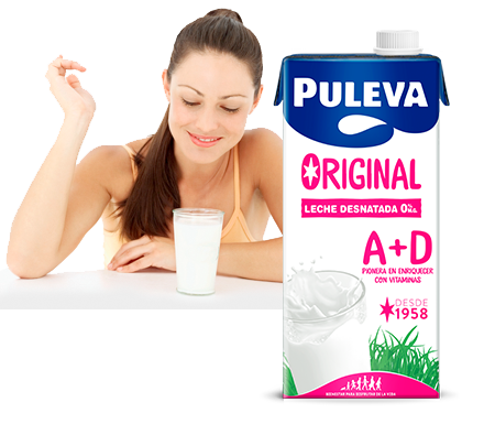 PULEVA A+D, leche desnatada brik