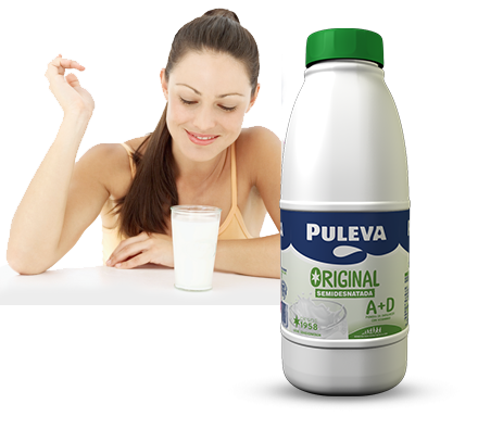 PULEVA A+D, leche semidesnatada botella