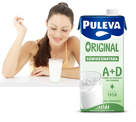 PULEVA A+D, leche semidesnatada litro