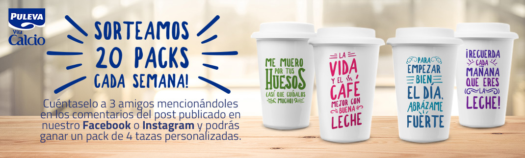 Participa y gana 4 tazas personalizadas con Puleva Vita Calcio