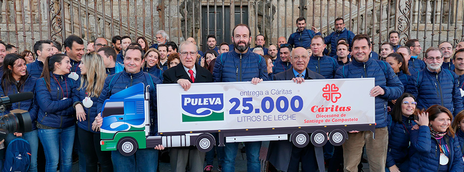 Lactalis Puleva entrega 25.000 litros de leche a Cáritas de Santiago de Compostela