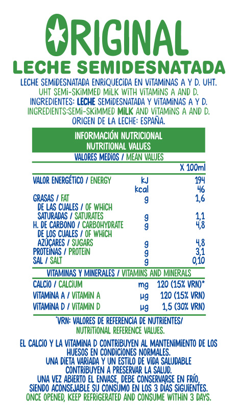 Leche eco semidesnatada Puleva - Galera