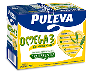 Leche Puleva Omega 3 con emabalaje de cartón Leche Puleva Omega 3 con emabalaje de cartón