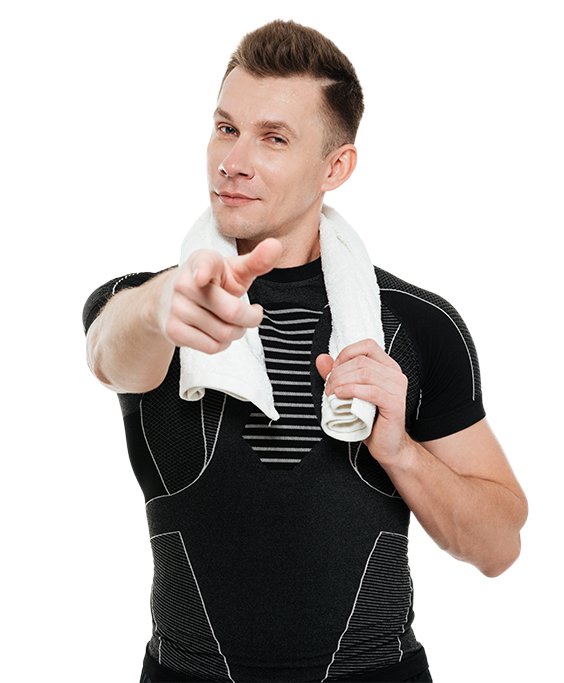 Hombre deportista descansando después del ejercicio