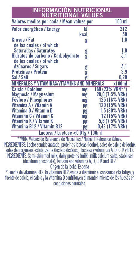 Información nutricional - 1000ml