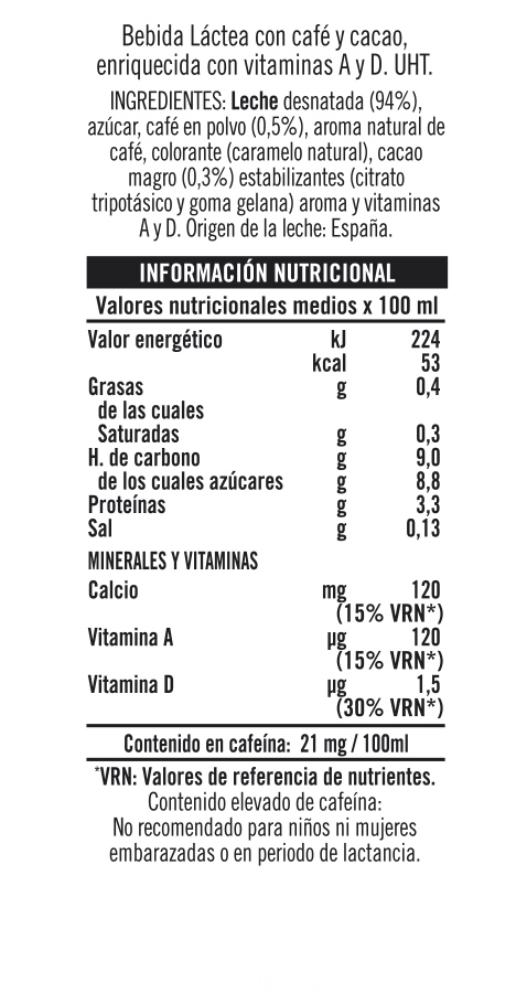 Información nutricional - 1 L