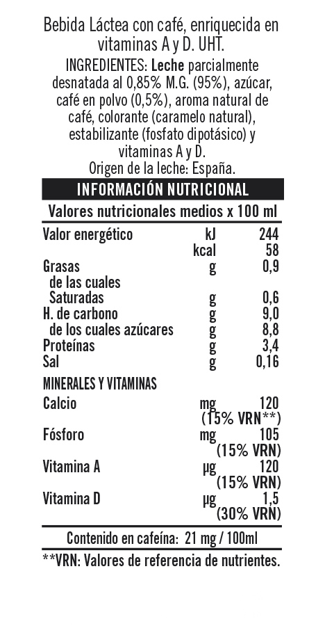 Información nutricional - 1 L