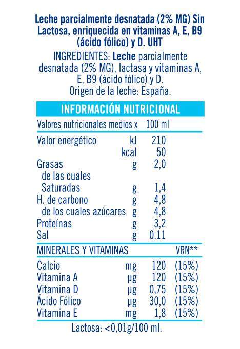 Información nutricional - 1000ml