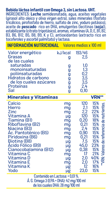 Información nutricional - 1000ml