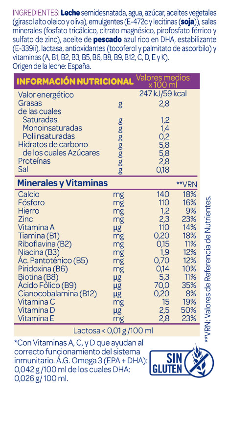 Información nutricional - 1000ml