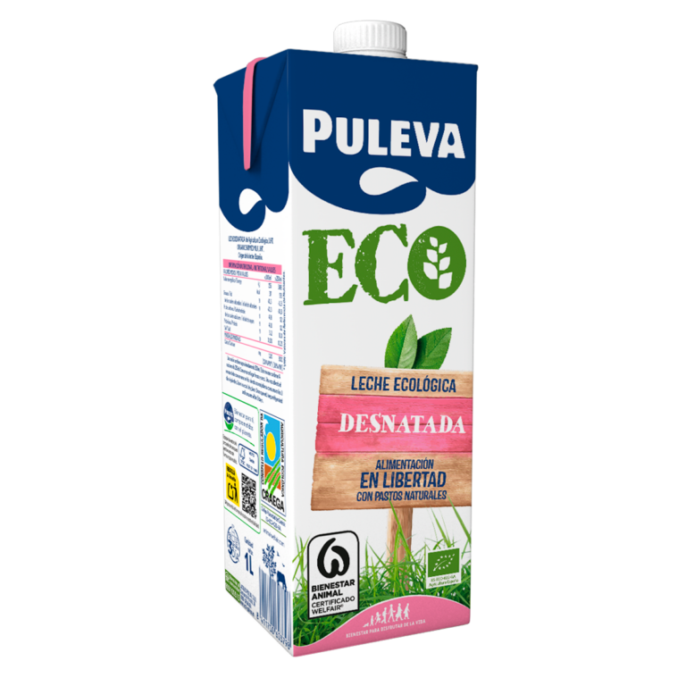 Brick PULEVA ECO Leche Ecológica Desnatada 1L orgánica