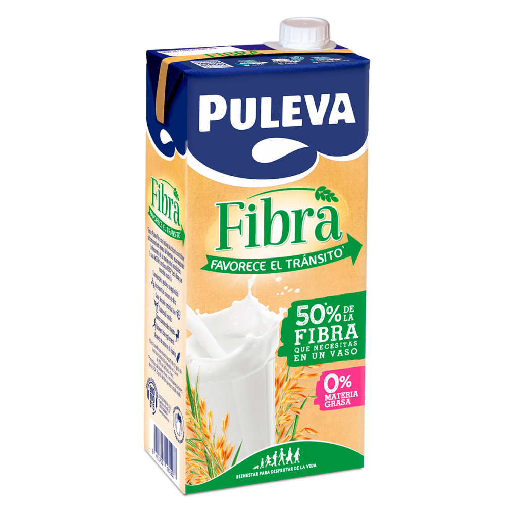 Brick PULEVA Fibra 1L leche favorece tránsito 50% más fibra sin grasa