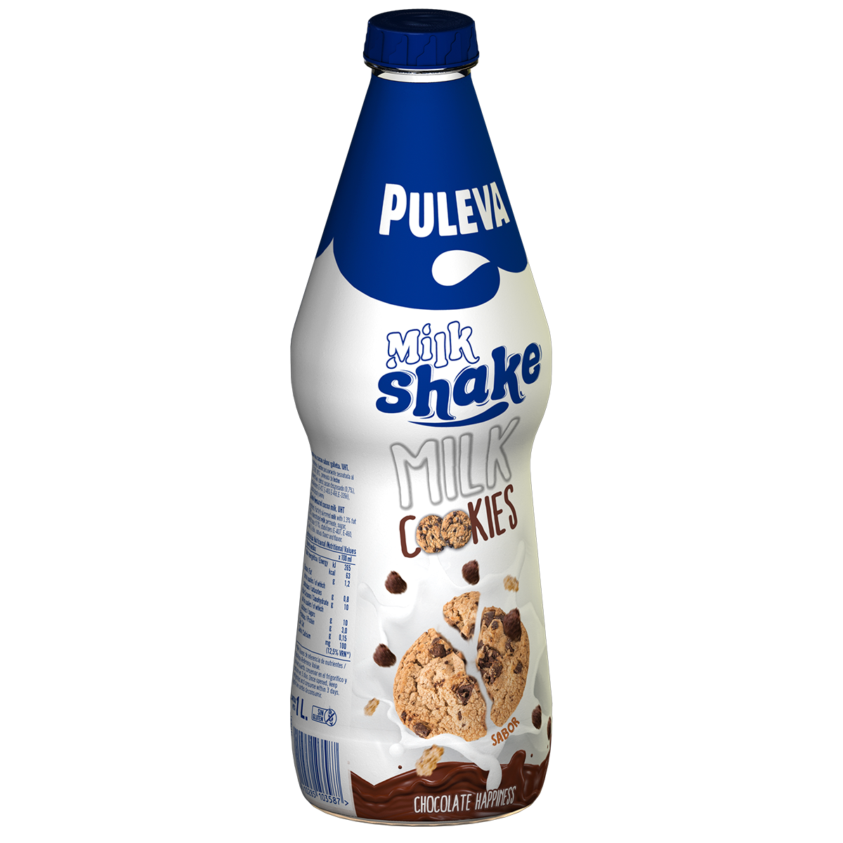 Botella PULEVA Milk shake sabor galletas chocolate cookies