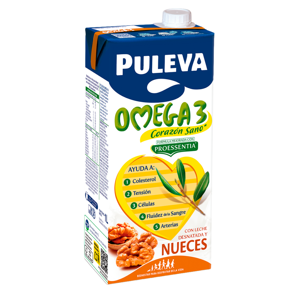 Brick PULEVA Omega 3 Corazón Sano Nueces 1L desnatada con Proessentia