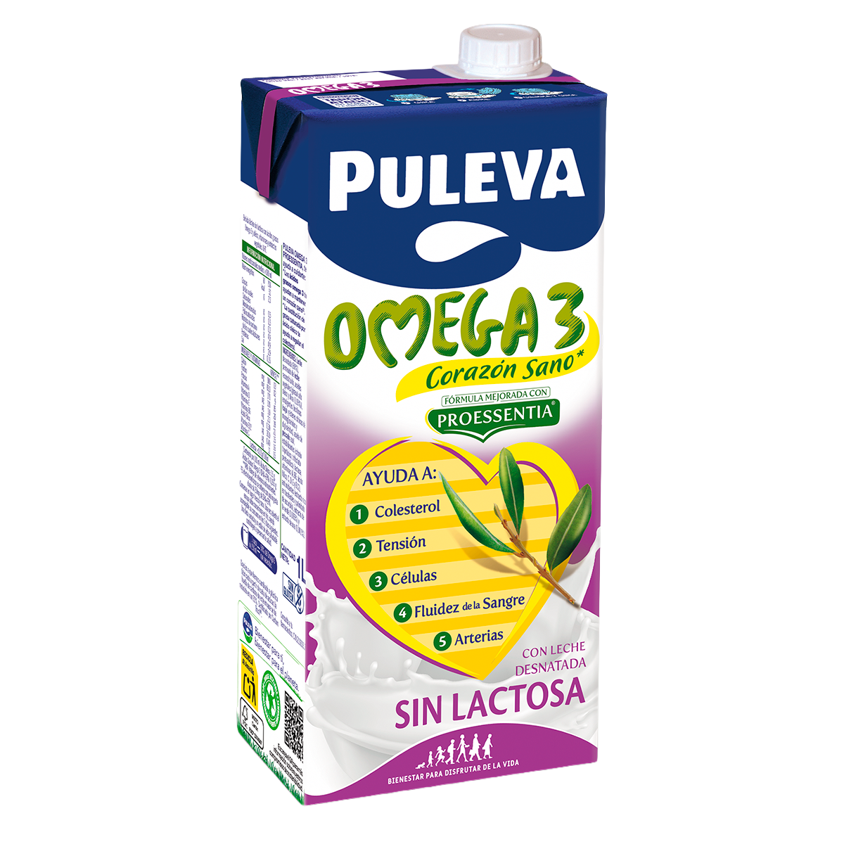 Brick PULEVA Omega 3 Corazón Sano Sin Lactosa 1L con Proessentia