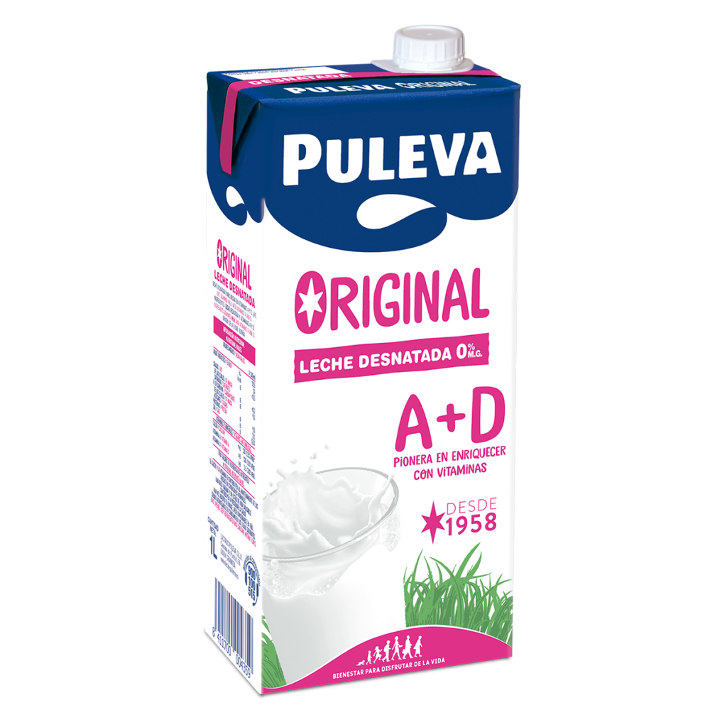 Brick PULEVA Original Leche Desnatada A+D 1L desde 1958