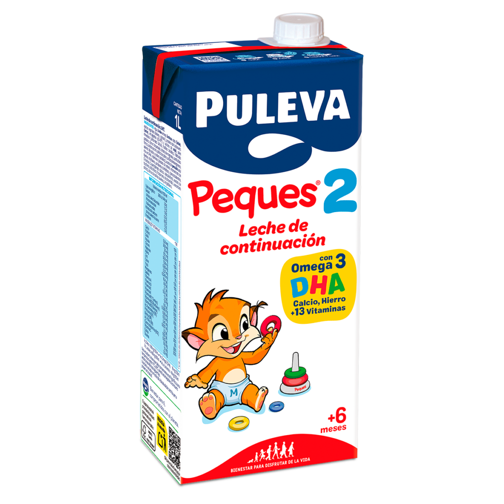 Brick PULEVA Peques 2 Leche Continuación 1L bebés 6 meses Omega 3 DHA calcio hierro vitaminas