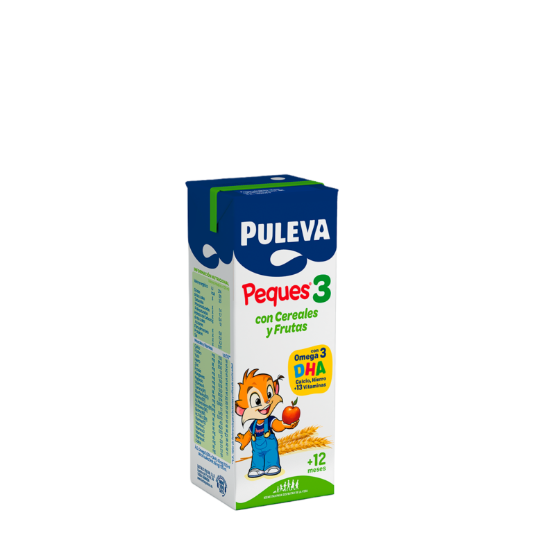 Brick PULEVA Peques 3 Cereales Frutas 200ml niños 12 meses Omega 3 DHA