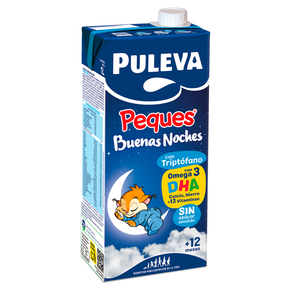 Brick PULEVA Peques Buenas Noches Triptófano 1L niños 12 meses Omega 3 DHA calcio para dormir