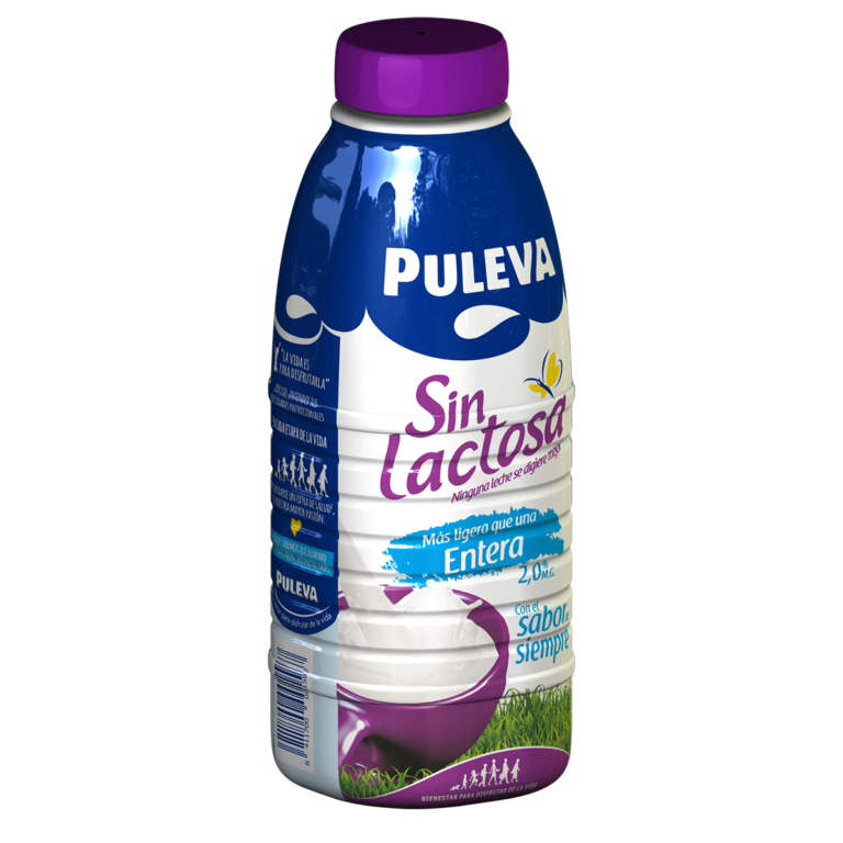 Envase PET de leche entera sin lactosa