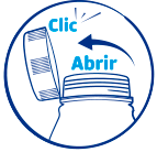 Icono Clic Abrir - instrucciones interactivas de apertura de botella
