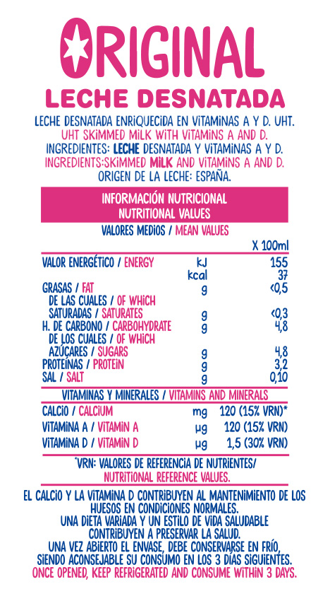 Información nutricional - 1000ml