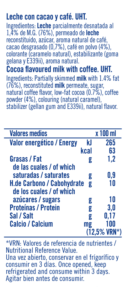 Información nutricional - 1 L