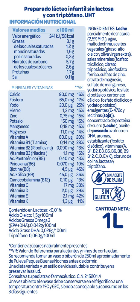 Información nutricional - 1000ml